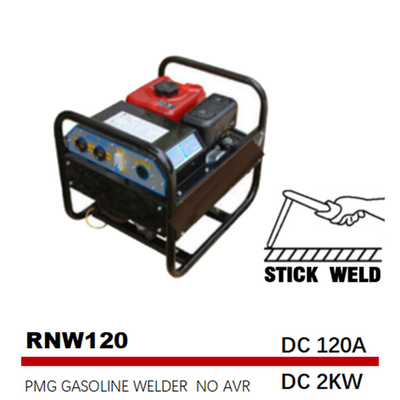 DC 2 kw 170F 스틱 용접 생성기 3.6L 기름 탱크 120A 중파