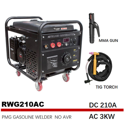 발전기 휘발유 15HP 엔진을 용접하는 RWG210AC 210A 아아크