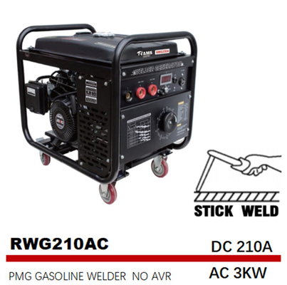 15HP 210A는 용접 발전기 CDI 시스템 SMAW 스틱 용접기를 붙입니다