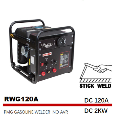 기계 PMG 휴대용 가스 스틱 용접기를 용접하는 120A DC 2 kw 가스 엔진